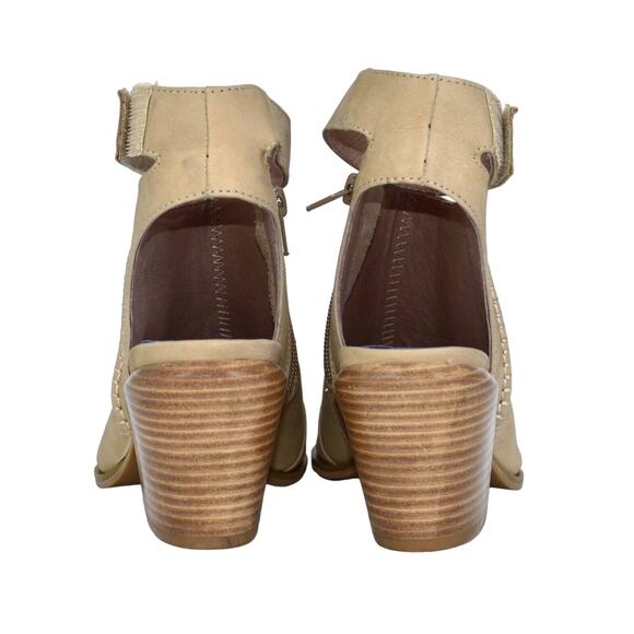 B0 NEW JEFFREY CAMPBELL FREE PEOPLE Beige Nubuck Cutout Bootie Shoes Size 8 M - Picture 6 of 8